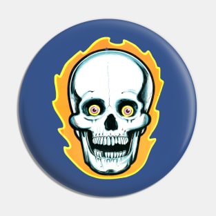 1986 Flaming Halloween Skull Pin