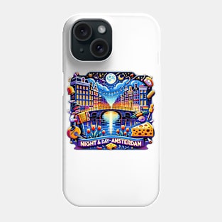 Amsterdam at Twilight Sticker Phone Case