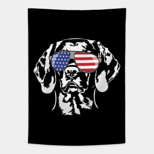 Proud Hungarian Vizsla American Flag sunglasses patriotic dog Tapestry