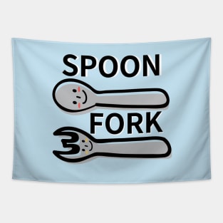 smile spoon and fork Tapestry