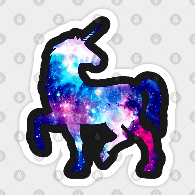 Rainbow Galaxy Unicorn Cool - Unicorn - Sticker