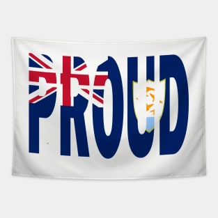 Anguilla Flag Design in The Word Proud - BVI - Soca Mode Tapestry