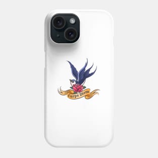 Swallow with Rose and Ribbon Phone Case