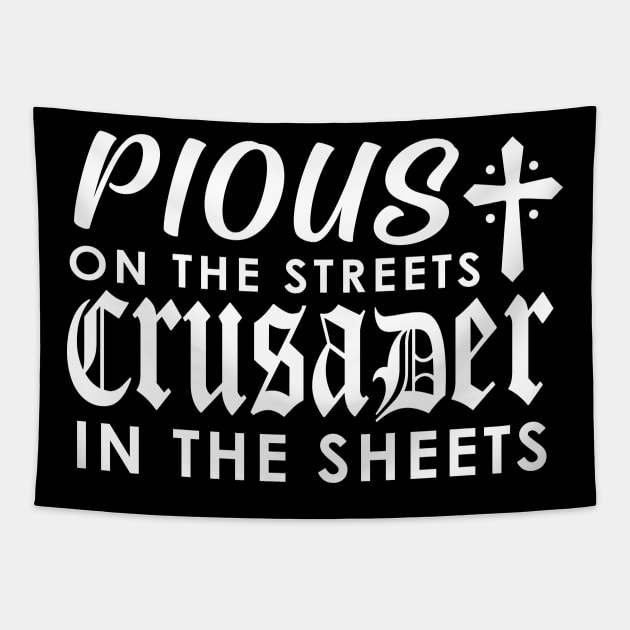 Crusader In The Sheets Tapestry by holyland