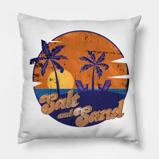 Vintage Palm Trees Vacation Travel Sea Retro Design Pillow