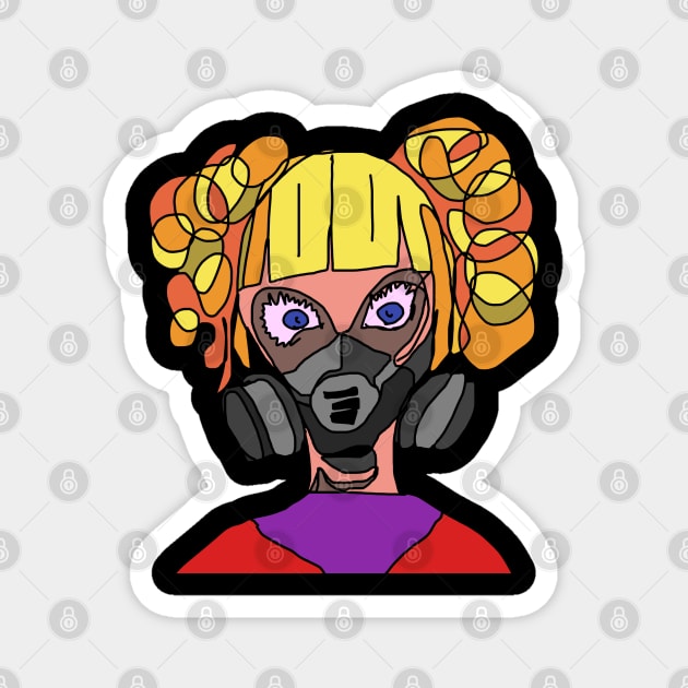 Girl in mask Magnet by Gregg Standridge