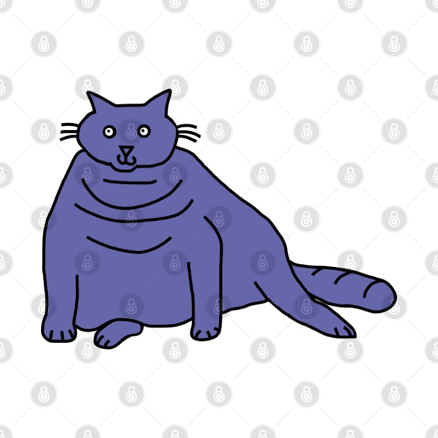 Very Peri Periwinkle Blue Chonk Cat Color of the Year 2022 by ellenhenryart