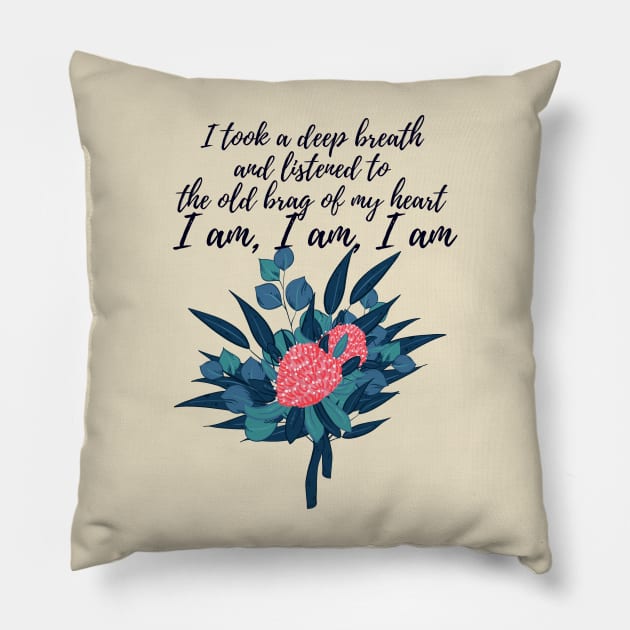 I am- Sylvia Plath quote Pillow by Faeblehoarder