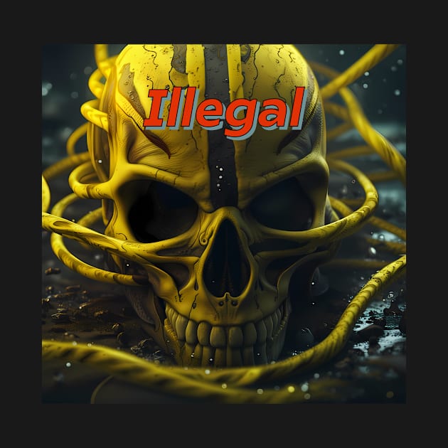 alien skull - illegal by Yellow Cottage Merch