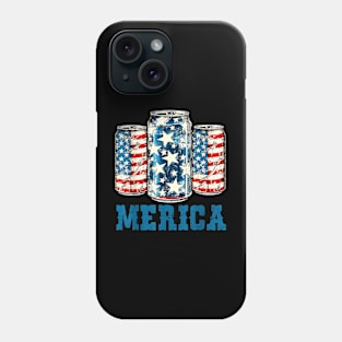 Beer American Flag Funny 4th Of July Merica USA Drinking Men Phone Case