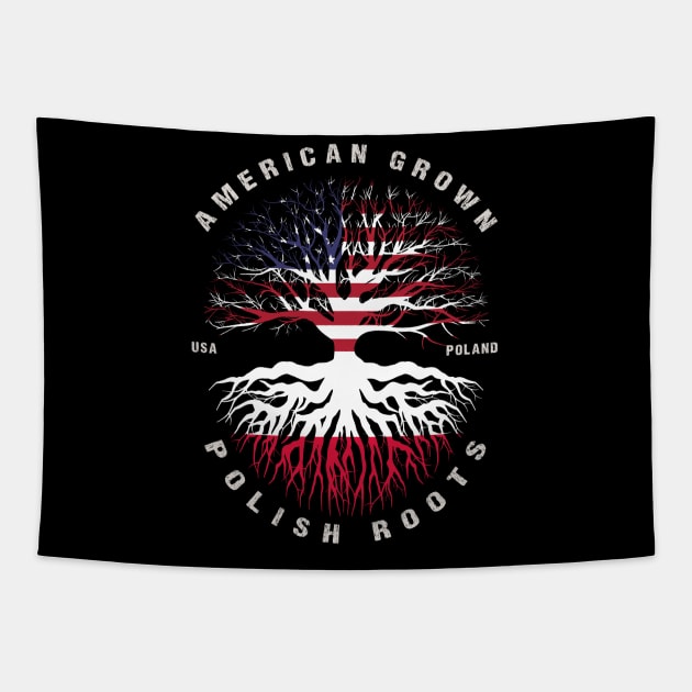 American Grown Polish Roots Poland Flag Tapestry by heart teeshirt