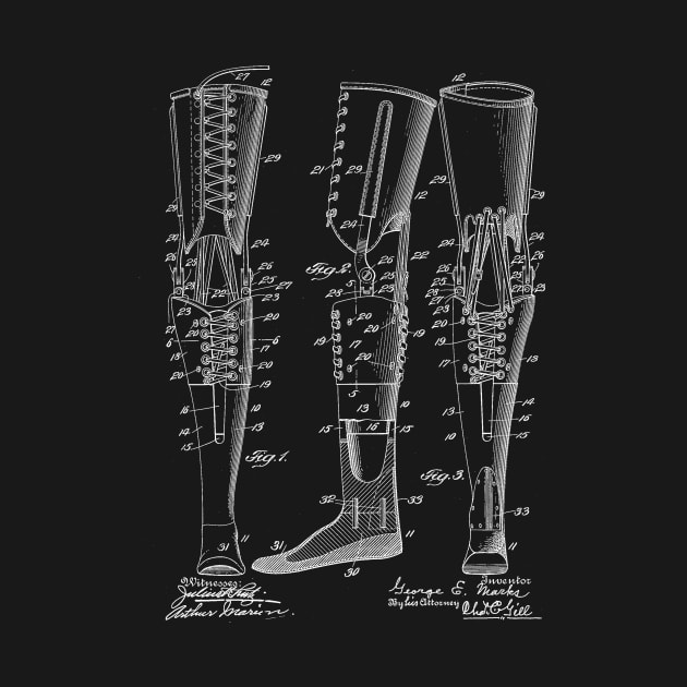 Artificial Leg Vintage Patent Drawing by TheYoungDesigns