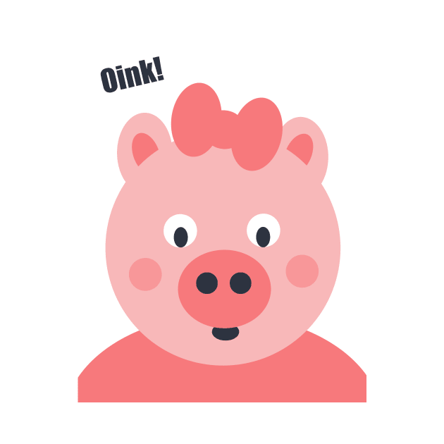 Oink! Hello from a sweet pink pig by kittyvdheuvel