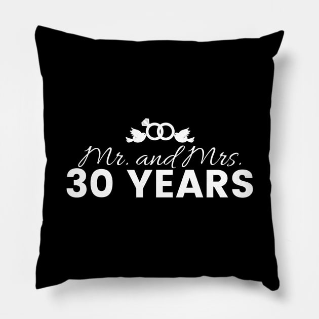 30th Wedding Anniversary Couples Gift Pillow by Contentarama