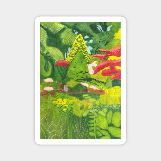 Fletcher Moss Botanical Garden Watercolour Magnet by MitaDreamDesign