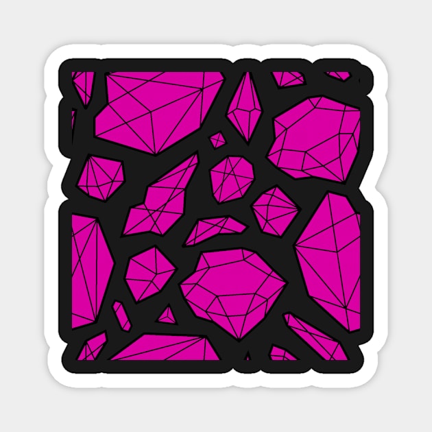 Rough Diamond Fashion Print Pink Black Magnet by Auto-Prints