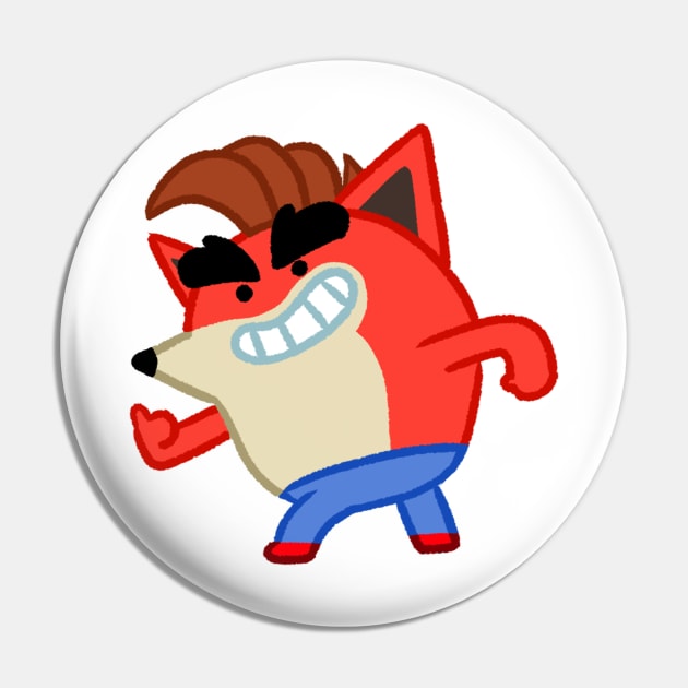 Crash Bandicoot Pin by drawnbyhanna