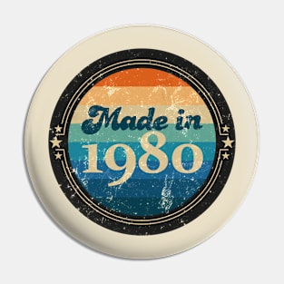 Retro Vintage Made In 1980 Pin