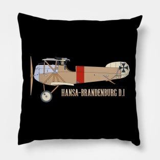 Hansa-Brandenburg D.I German Biplane Color Diagram Pillow