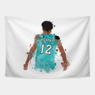 Ja Morant Paint Splatter Art Tapestry