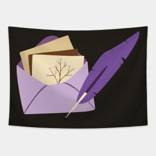 Letter Writing (purple) Tapestry