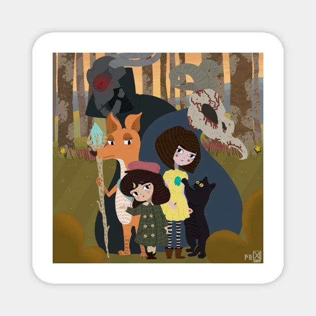 little misfortune and fran bow Magnet by SosiCreatesArt