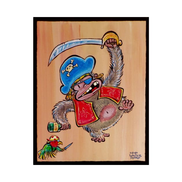 Rampaging Pirate Ape and Parrot by WalterMoore