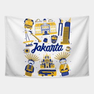 Jakarta Cityscape Landmark Tapestry