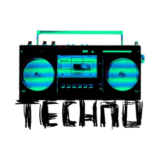 Music Vintage Techno Radio for Techno DJ T-Shirt