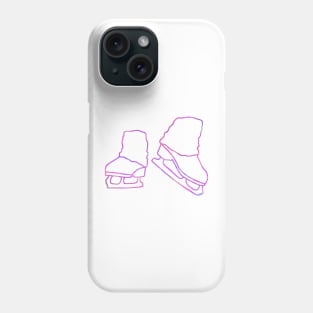 Ice skates and legwarmers (purple watercolour figure skating) Phone Case