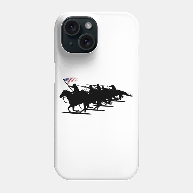 Army - Cavalry Charge - Black Silhouette Phone Case by twix123844