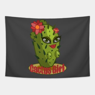 Funny Cactus Girl Succulent Female Plant Tapestry