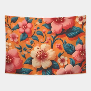 Pink Flowers Tapestry