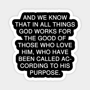 Romans 8:28 Bible Verse Text Magnet