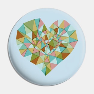 Polygon Geometric Heart Retro Pin