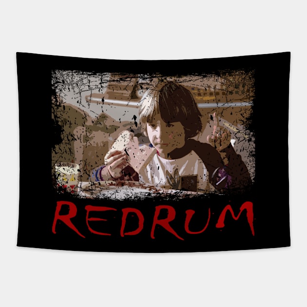 Redrum Legacy Celebrate the Psychological Thrills and Iconic Twists of Shining's Chilling Story on a Tee Tapestry by Irwin Bradtke