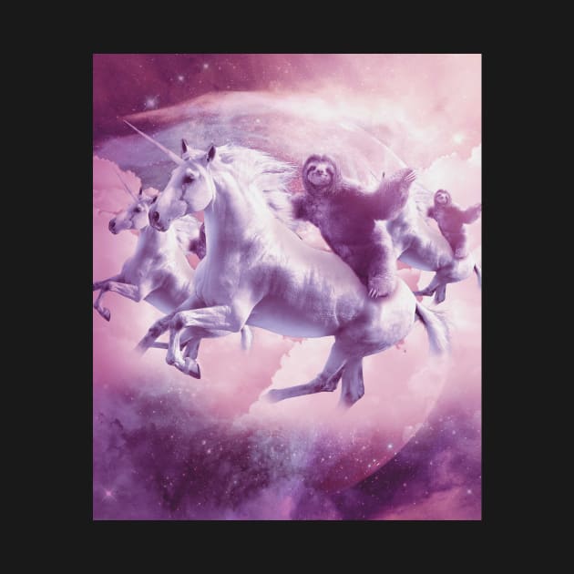 Epic Space Sloth Riding On Unicorn by Random Galaxy