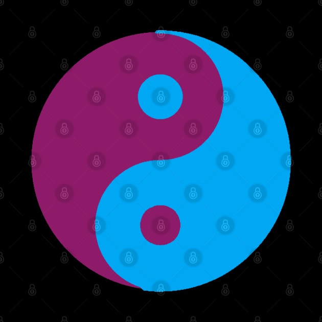 Yin Yang in blue and purple by NovaOven