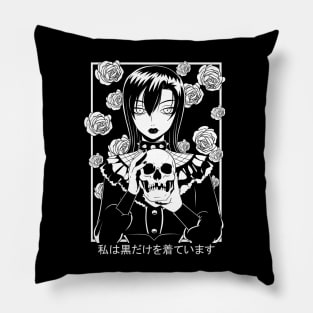 Goth Girl Gothic Aesthetic Skull Witch Pillow