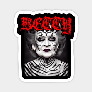 Black Metal Betty White Magnet