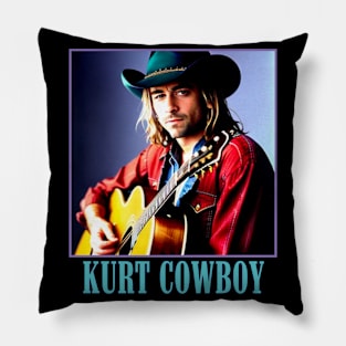 Grunge Cowboy and his Guitar ready to Sing a Song Pillow