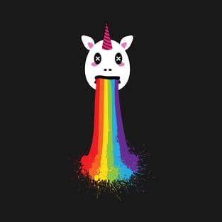 Rainbow Puke Unicorn LGBT Pride T-Shirt