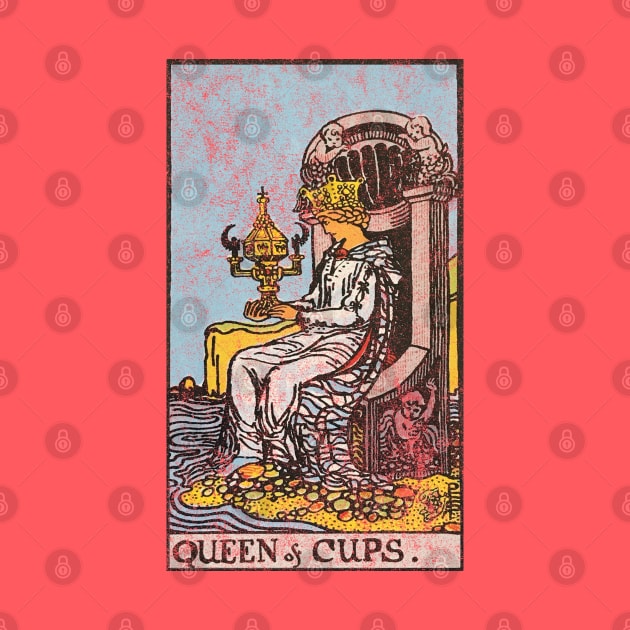 Queen of cups tarot card (distressed) by Nate's World of Tees