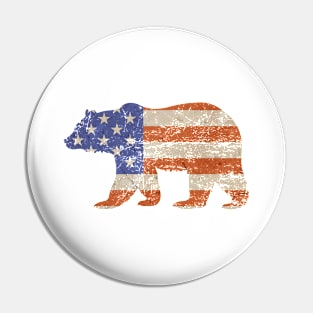 Patriotic Grizzly Bear Logo Pin