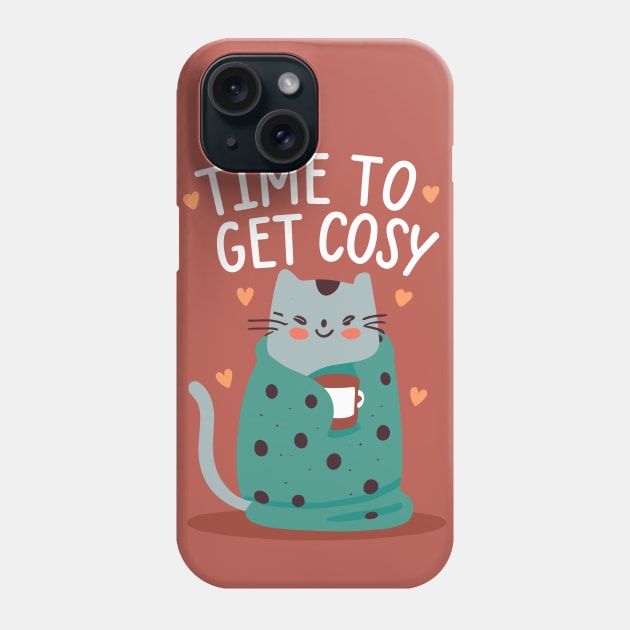 Time to get cosy - cute cat blanket coffee Phone Case by Sara-Design2