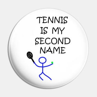 Stick Figure Tennis Pin