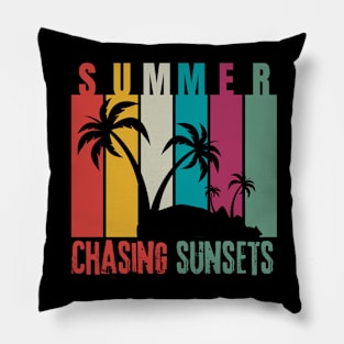 Summer, chasing sunsets Pillow