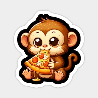 Chimpanzee Enjoys Pizza Pizza Lover Magnet