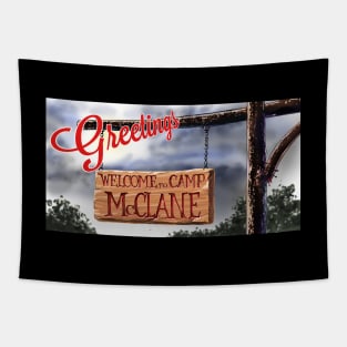 Camp McClane Greetings Tapestry