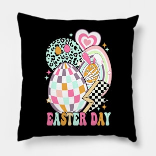 Easter Day Skeleton Hand Bunny Smile Eggs Pillow
